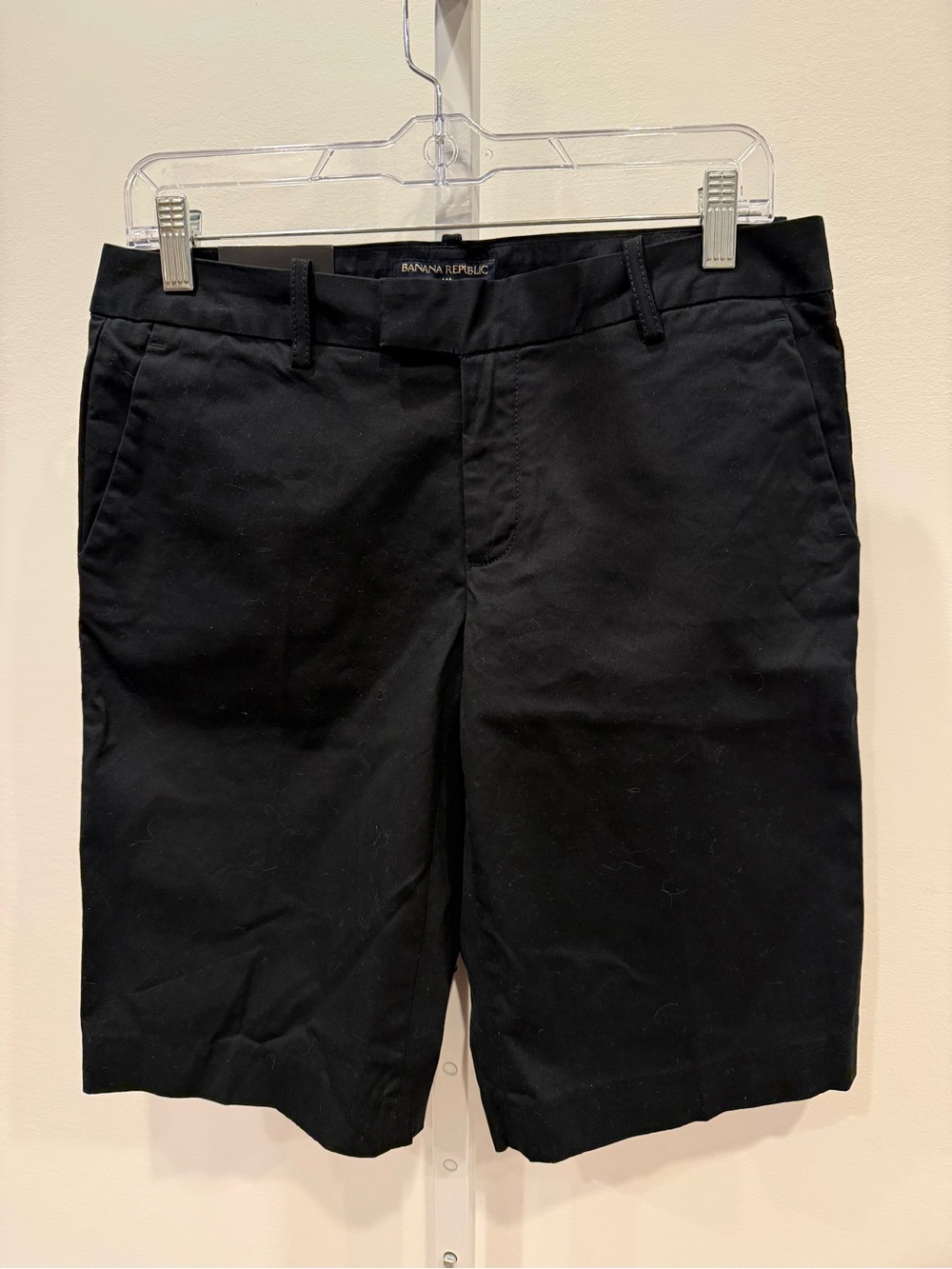 Banana Republic Black Flat Front Chino Shorts Ryan Fit Women Size 6 New
